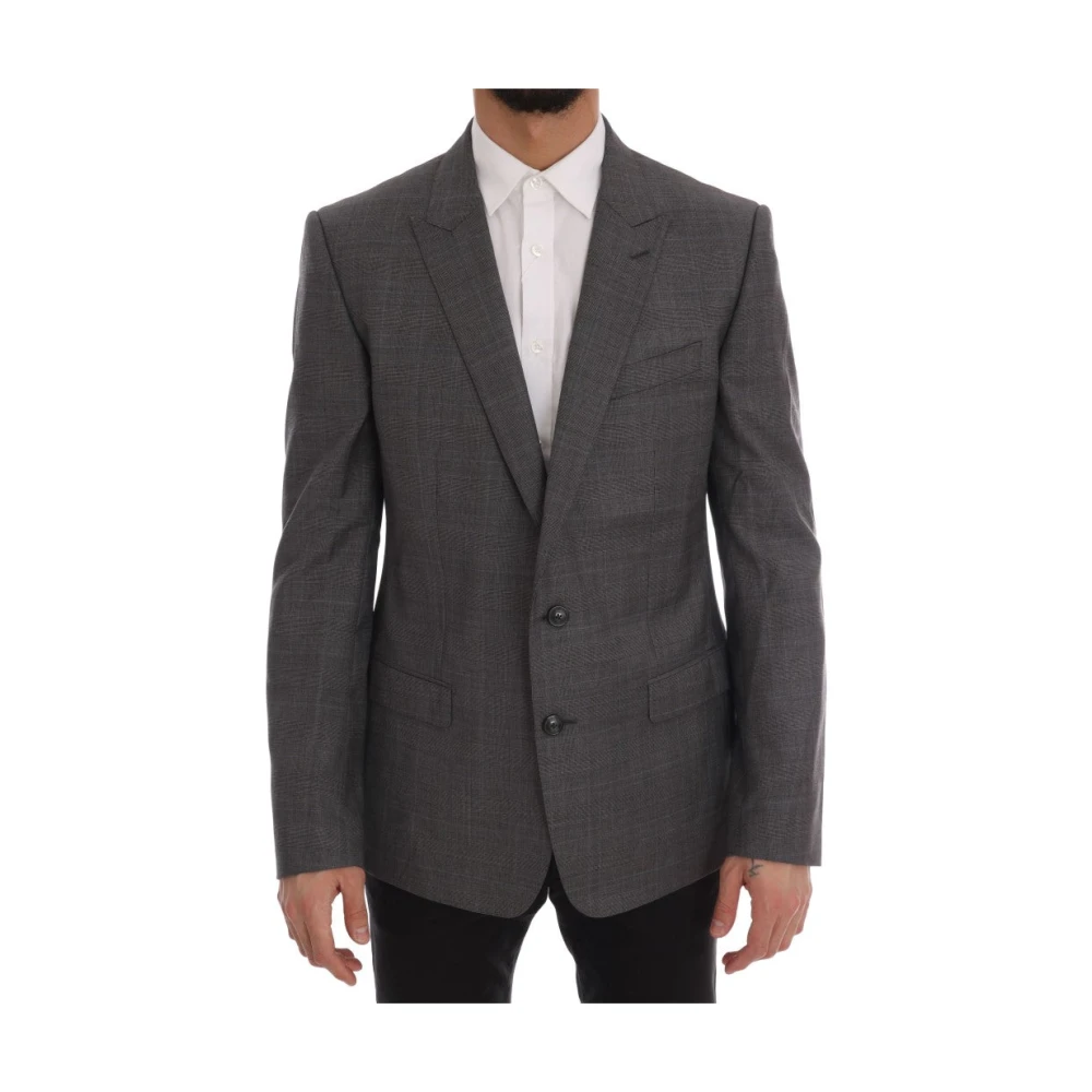 Dolce & Gabbana Men's Gray Wool Martini Slim Blazer