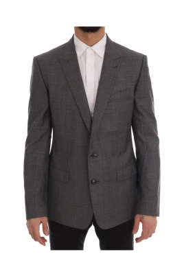 Grå MARTINI Slim Blazer i ull