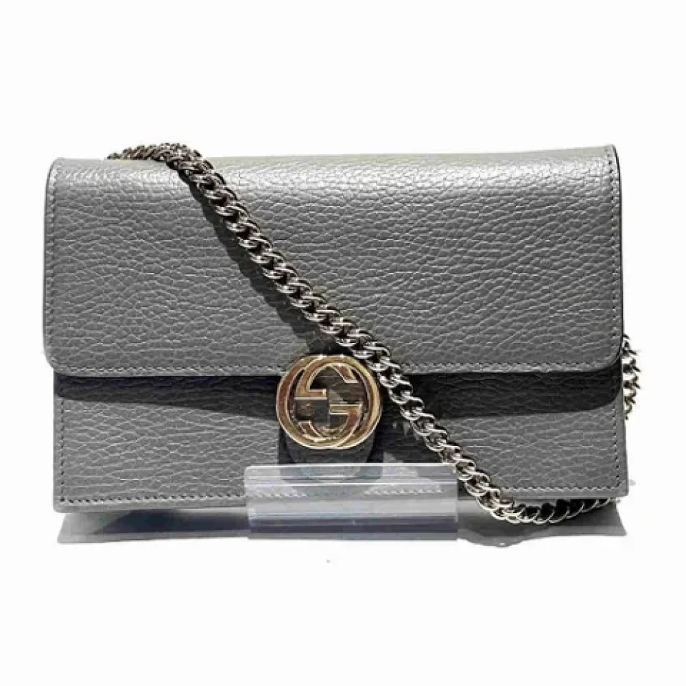 Gucci Vintage Pre-owned Leather wallets Gray Dames