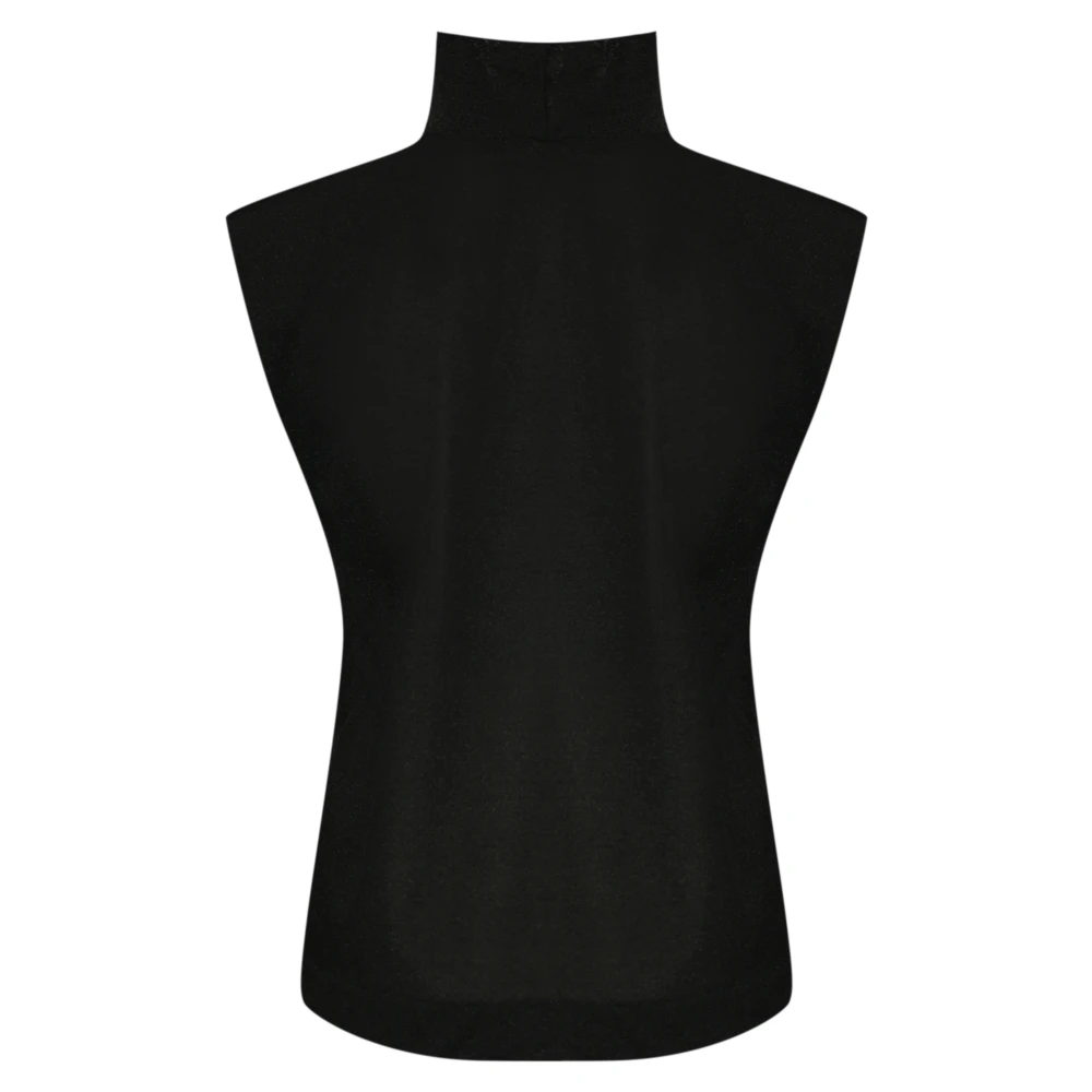 Liviana Conti Lurex Jersey High Neck Top Black Dames