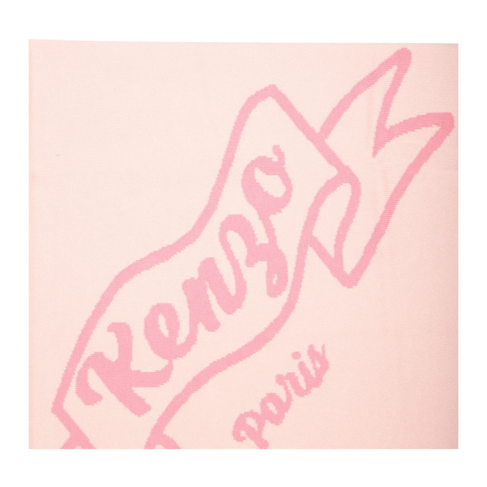 Kenzo Roze Katoenen Deken met Jacquard Logo Pink Unisex