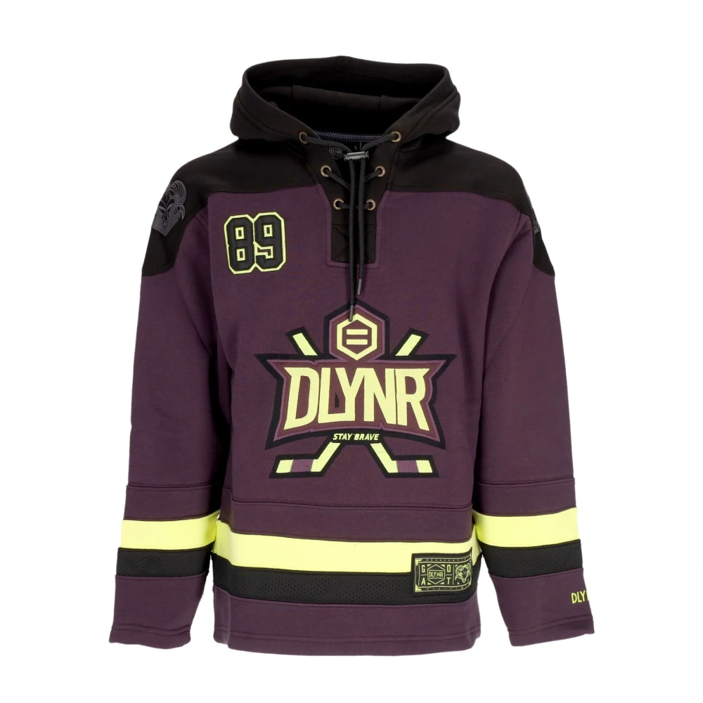 Dolly Noire Men's Purple Goat Hockey Hoodie Sweatshirt