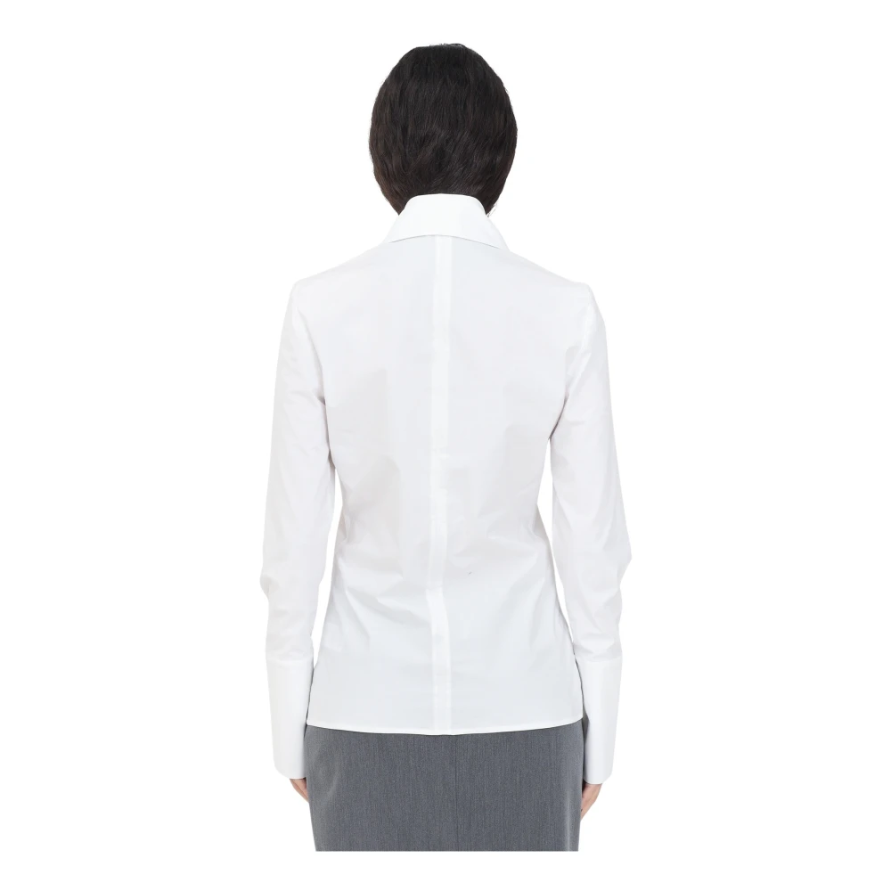 PATRIZIA PEPE Wit overhemd met lange mouwen Chic Style White Dames