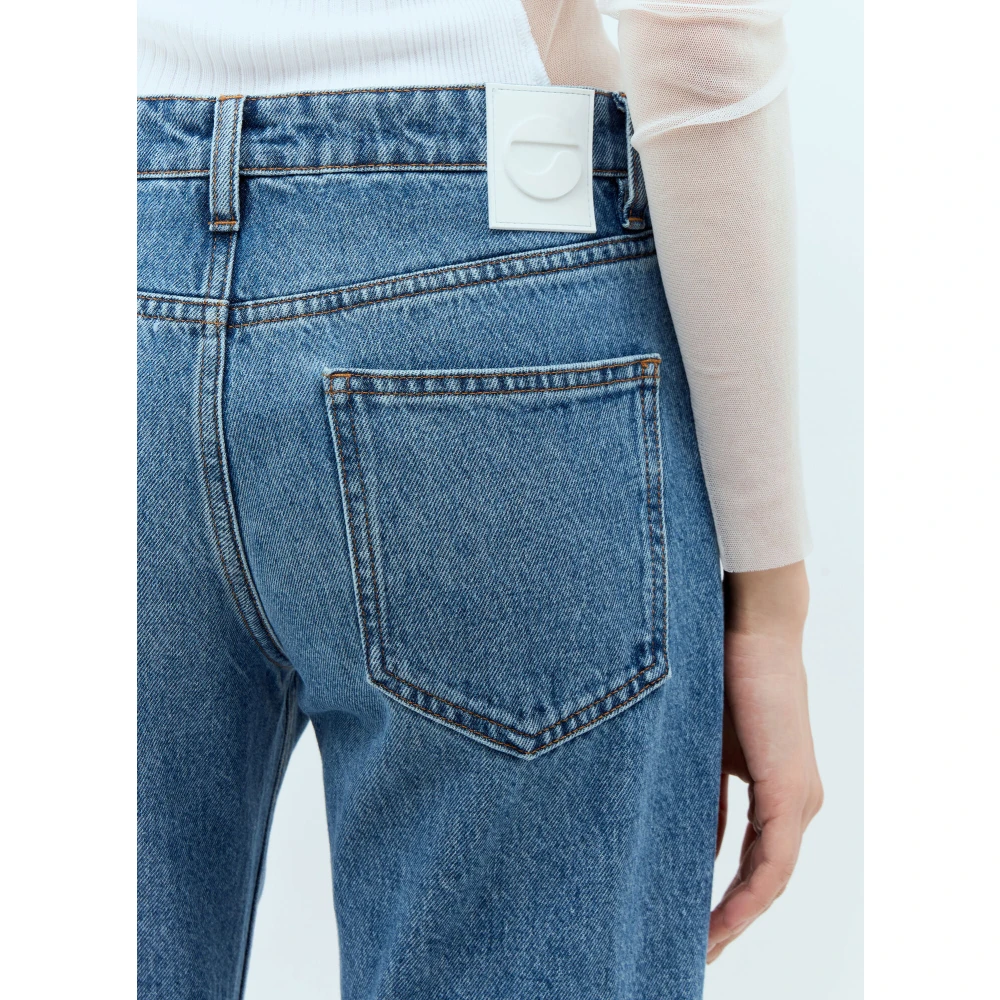 Coperni Open Knie Jeans met Knoopsluiting Blue Dames