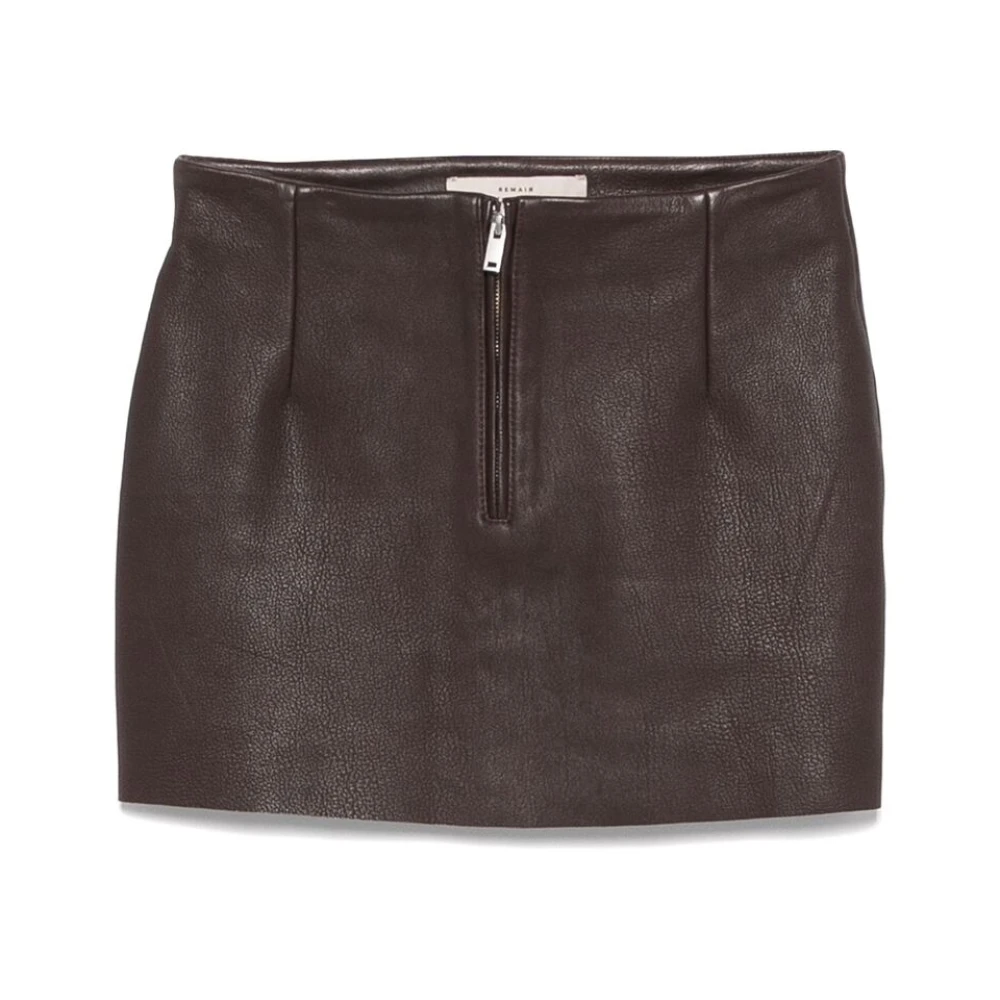Remain Birger Christensen Cederbruine Jersey Rok met Rits Brown Dames