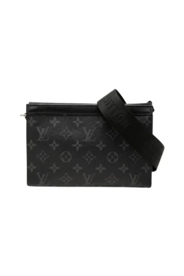 Pre-owned Gaston Wearable Wallet Monogram Eclipse Axelremsväska