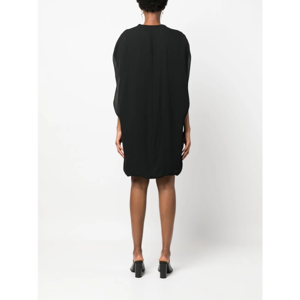 The Row Zwarte Zijden Crepe Top met Opvouwbare Panelen Black Dames