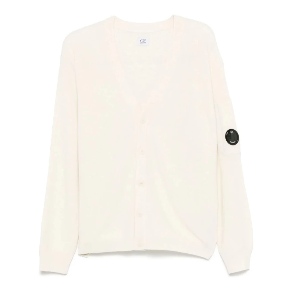 C.P. Company Witte Merino Cardigan met knoopsluiting White Heren