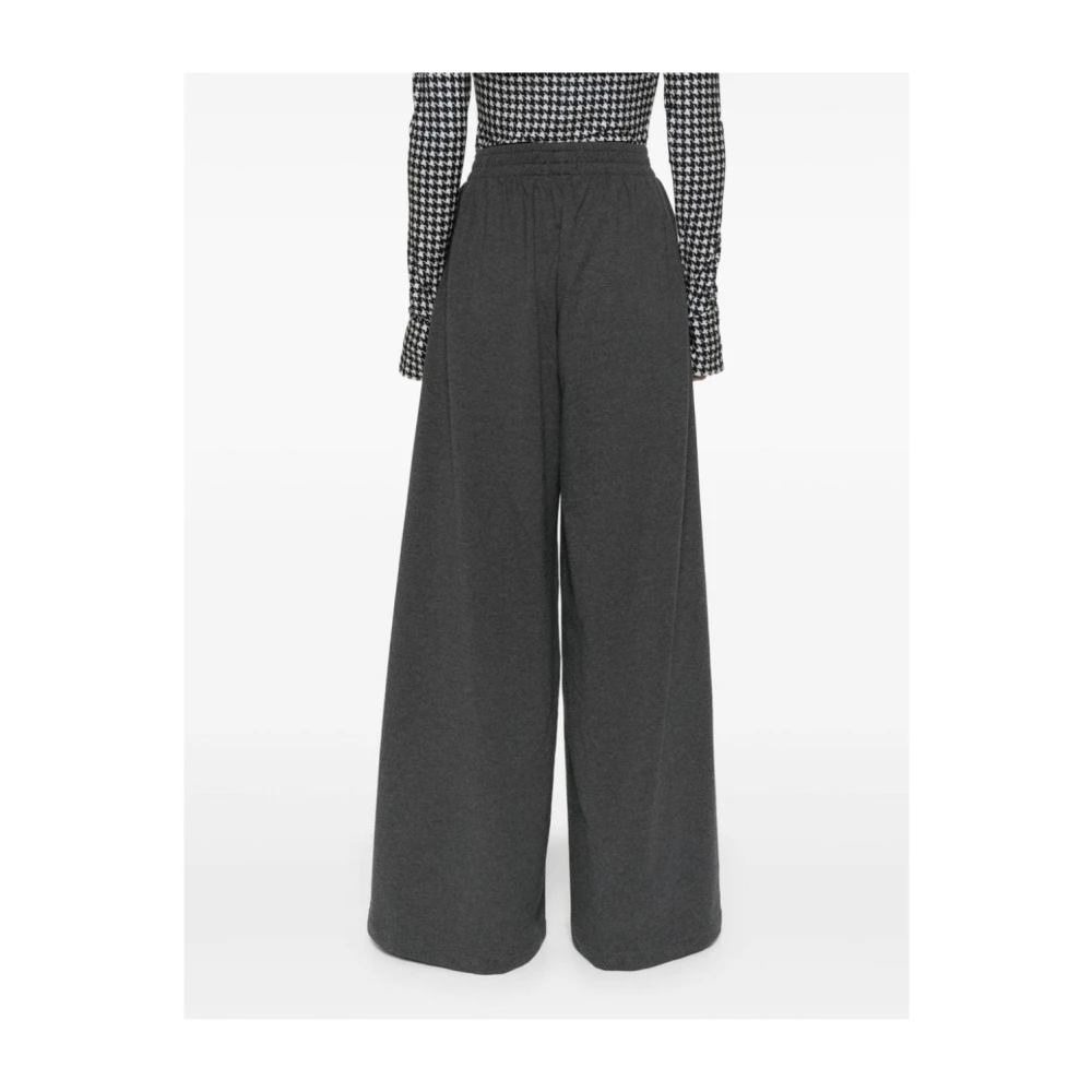 Norma Kamali Grijze Wijde Pijp Jersey Broek Gray Dames