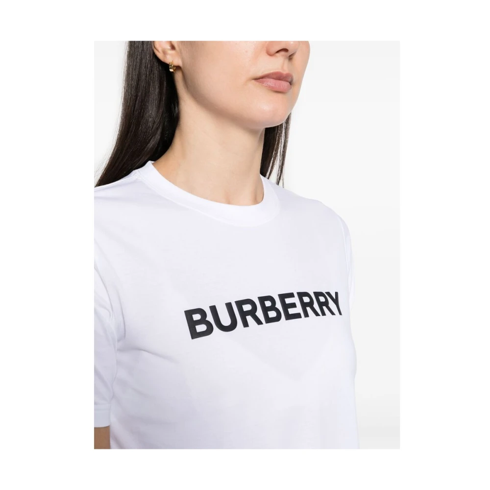 Burberry Logo Print Crew Neck T-shirt White Dames