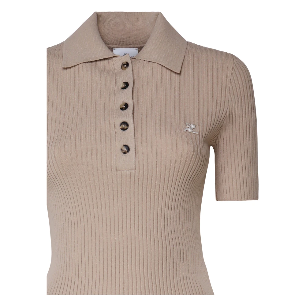 Courrèges Stijlvolle T-shirts en Polos Beige Dames