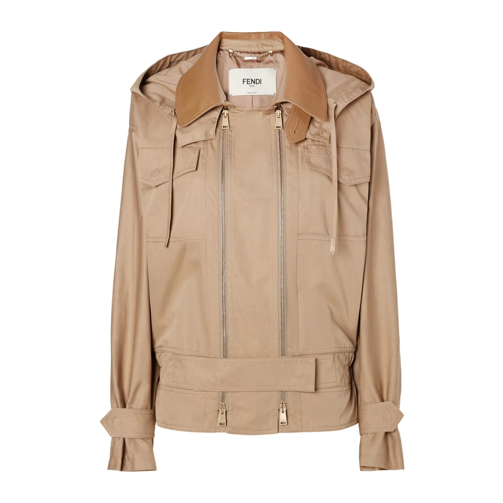 Fendi Damen Beige Jacken, Xsgröße: