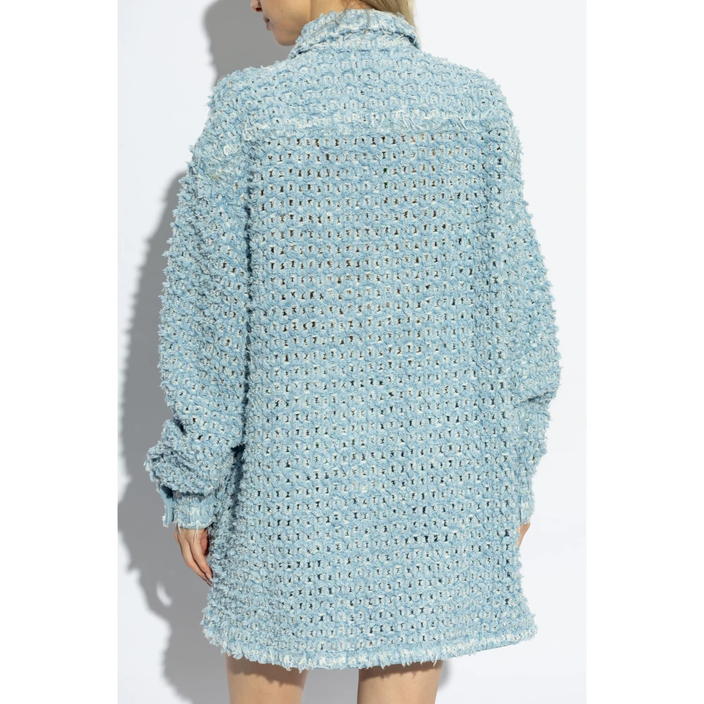 Stella Mccartney Kanten oversized shirt Blue Dames