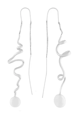 Twisting Chain Örhängen med Pärlor