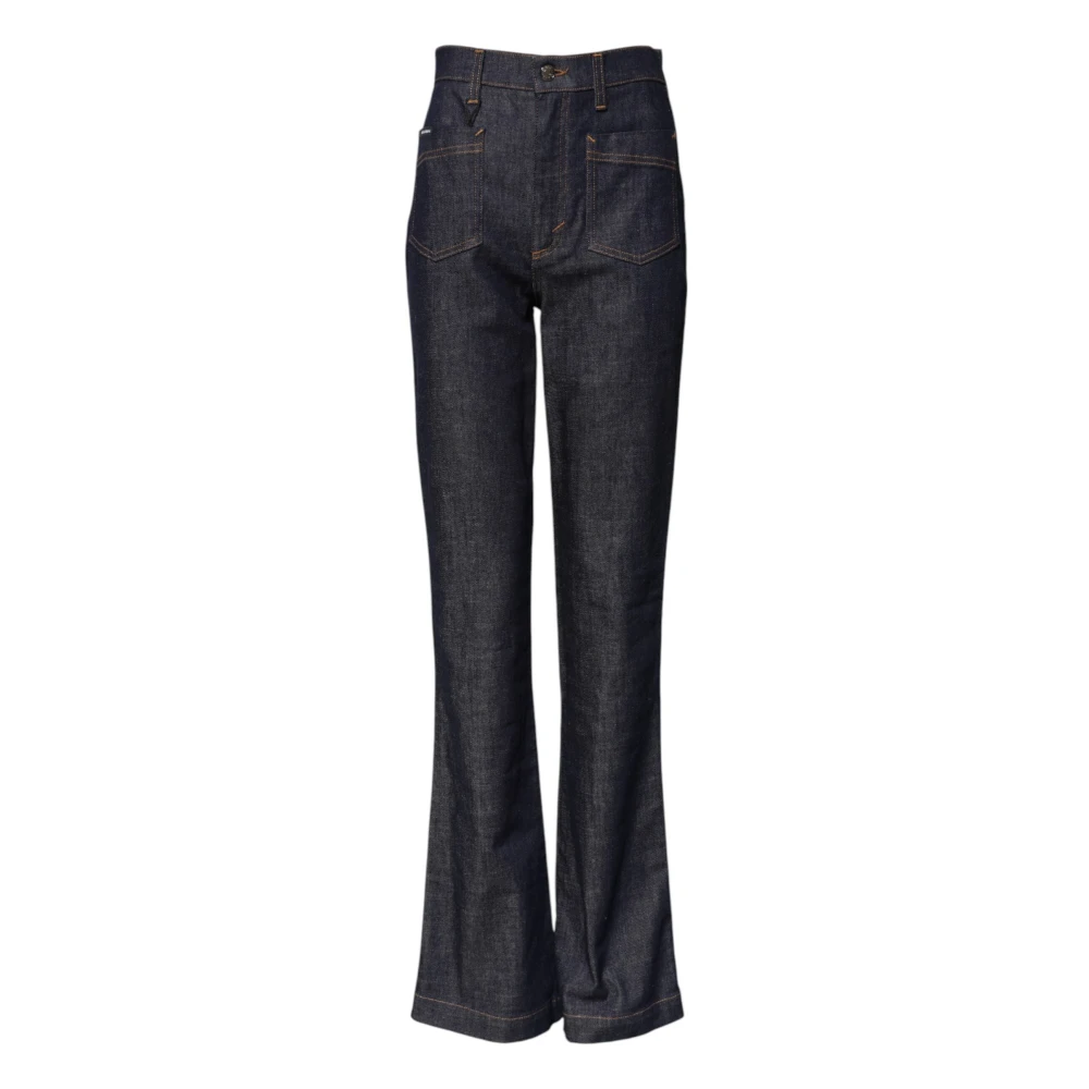 Dolce & Gabbana Bootcut Jeans, Female, 2XS, High Waist Flared Denim Jeans Blue