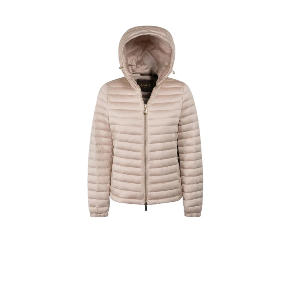 Moorer Women's Beige Winter Jackets, M, Quilted Down Jacket