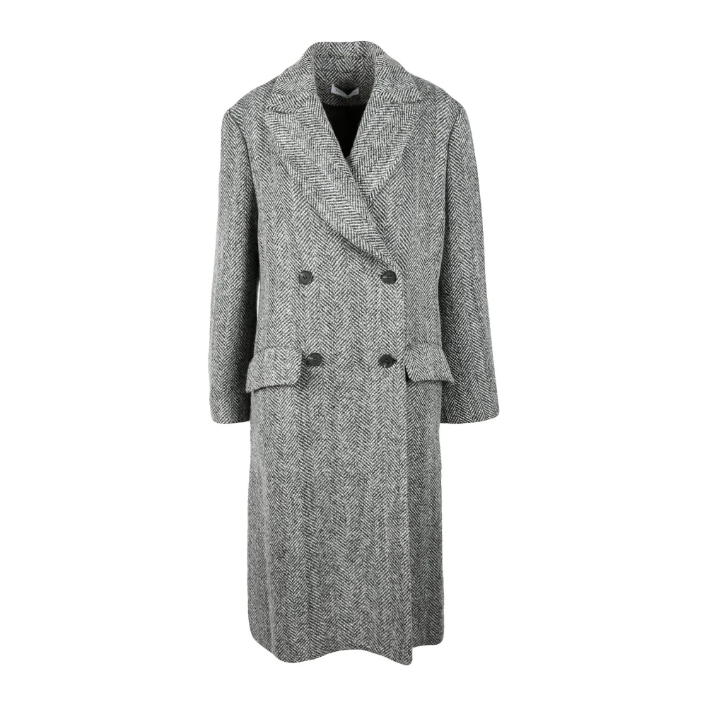 Weili Zheng Stijlvolle dubbelrijige jassen collectie Gray Dames