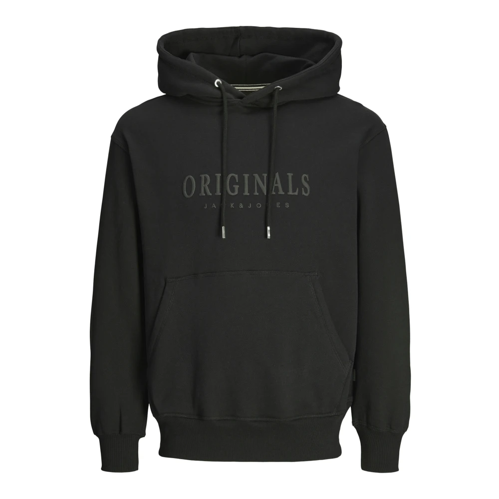 jack & jones Frederiksberg Hoodie met 3D Label Print Black Heren