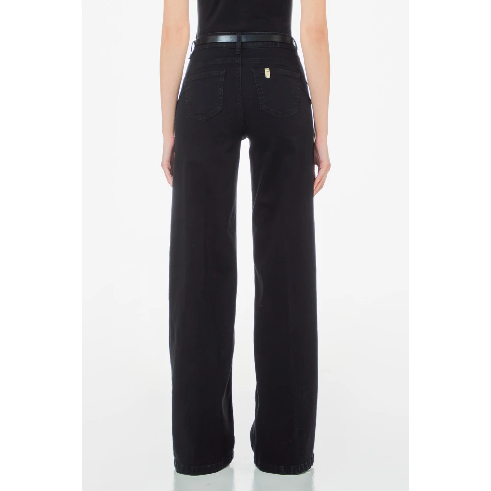 Liu Jo Flare Riem High Waist Jeans Black Dames