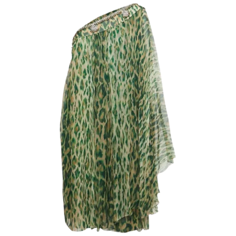 Dior Vintage Pre-owned Silk dresses Green Dames