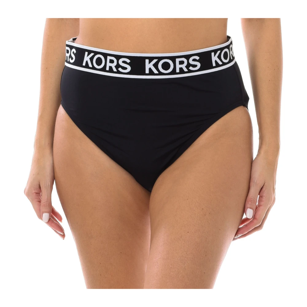 Michael Kors Bikini Broekje met Hoge Taille Black Dames
