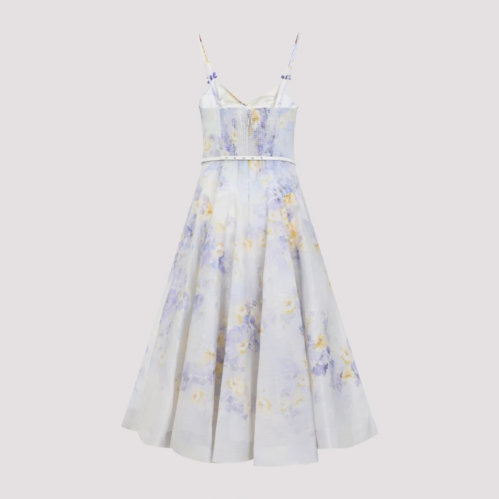 Zimmermann Bloemen Twist Front Midi Jurk Multicolor Dames