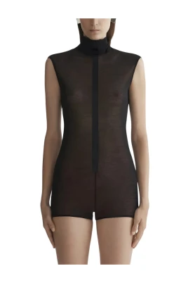Ärmlös Tuxedo Bodysuit