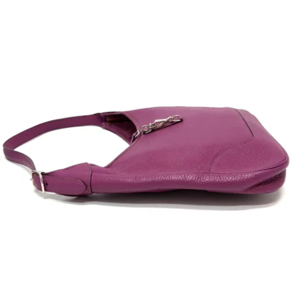 Hermès Vintage Pre-owned Leather shoulder-bags Purple Dames
