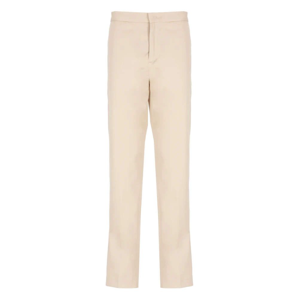 Fabiana Filippi Beige Katoenen Broek met Zijdetails Beige Dames