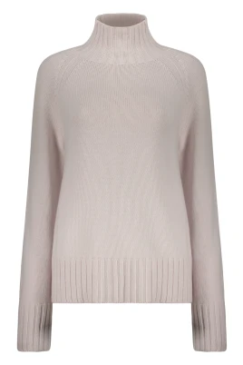 Räfflad Ull Cashmere Turtleneck Sweater