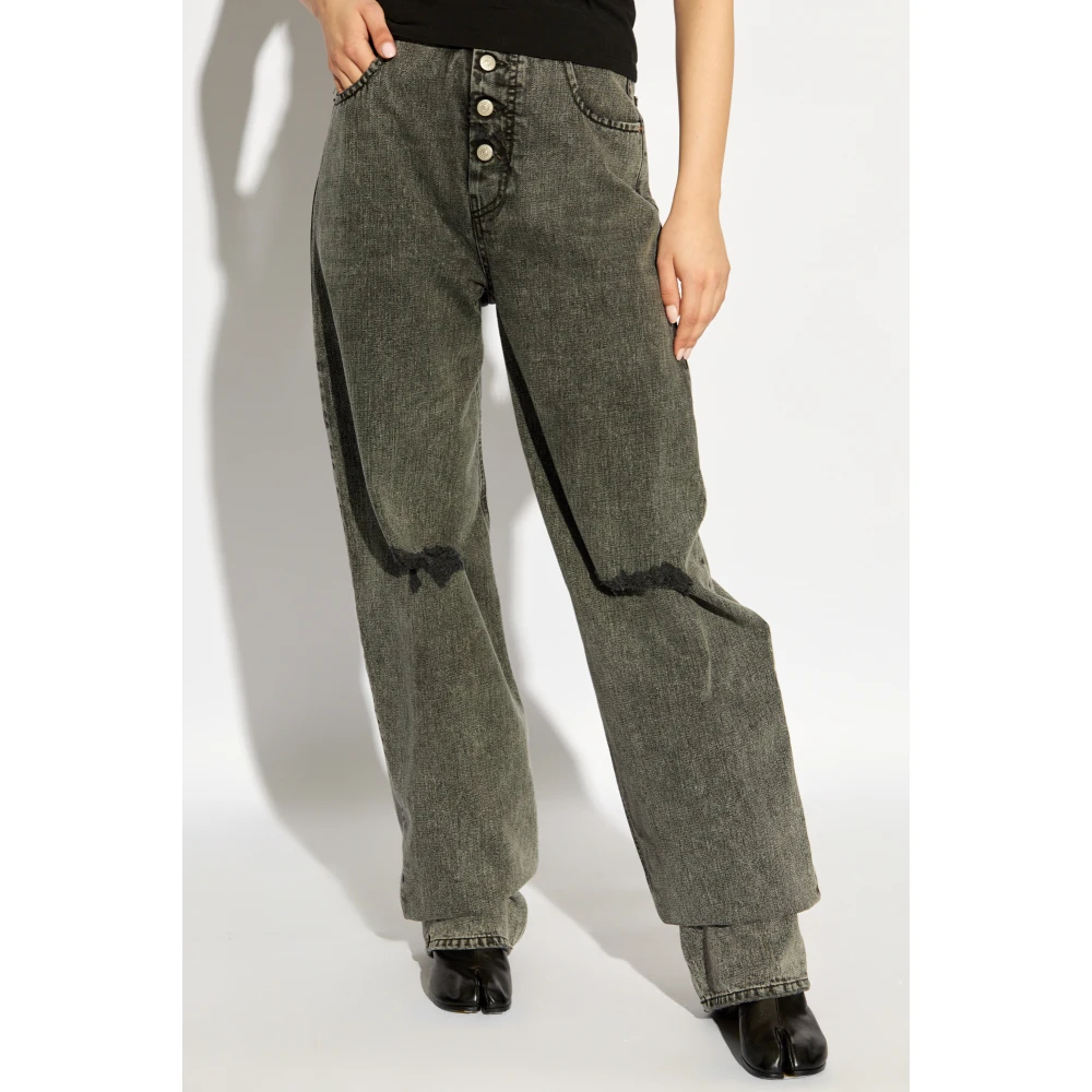 MM6 Maison Margiela Wide-Leg Jeans Black Dames
