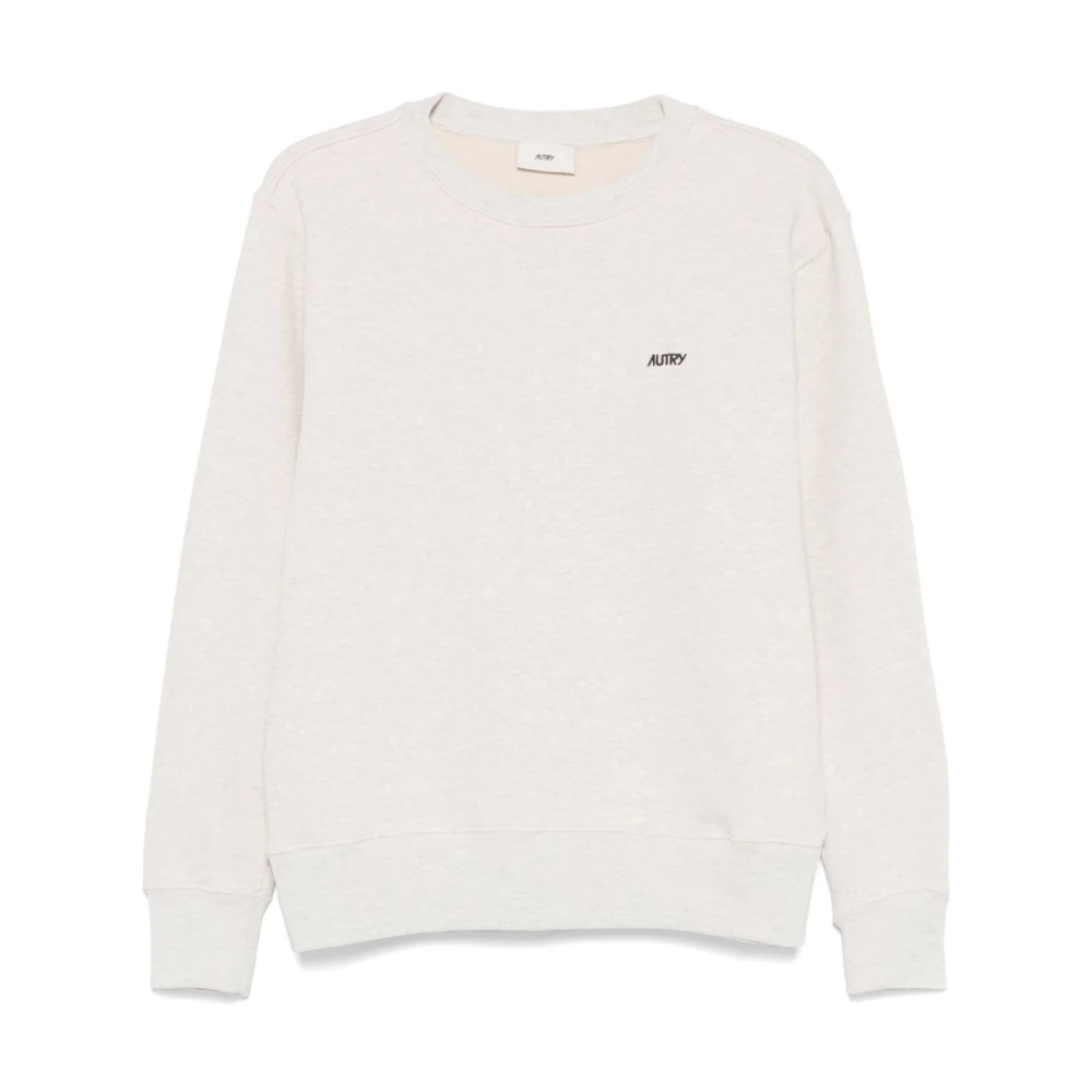 Autry Trui met ronde hals en geborduurd logo Beige Heren
