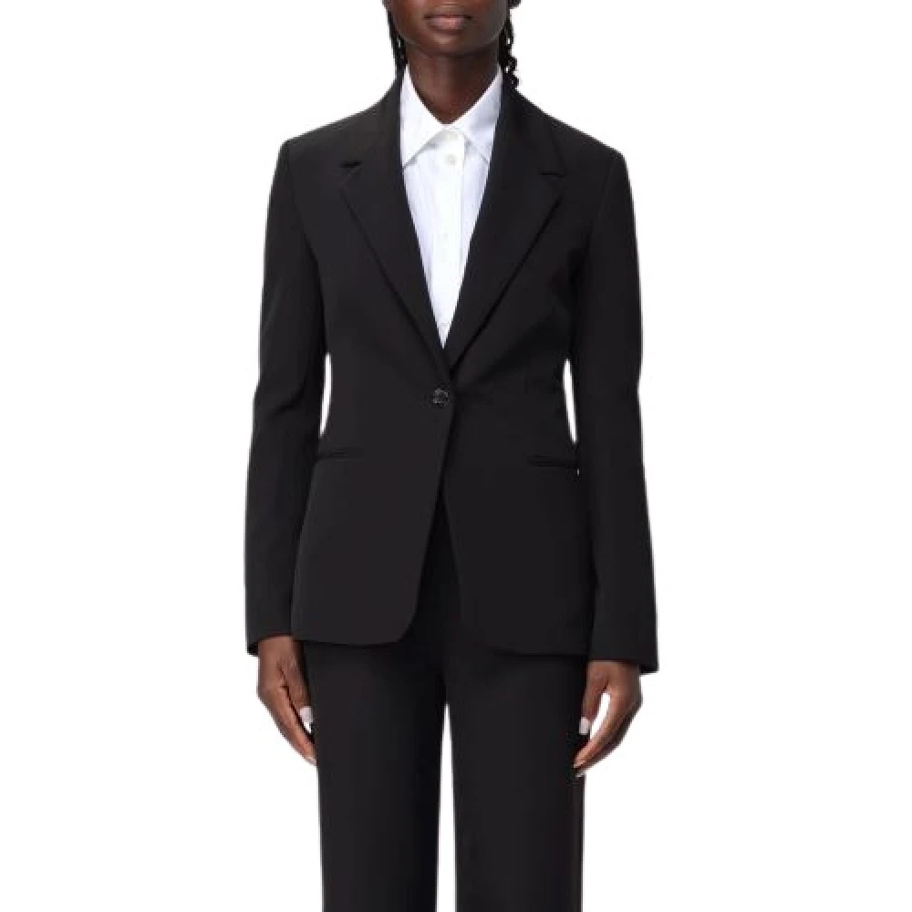Moschino Zwarte single-breasted jas Black Dames
