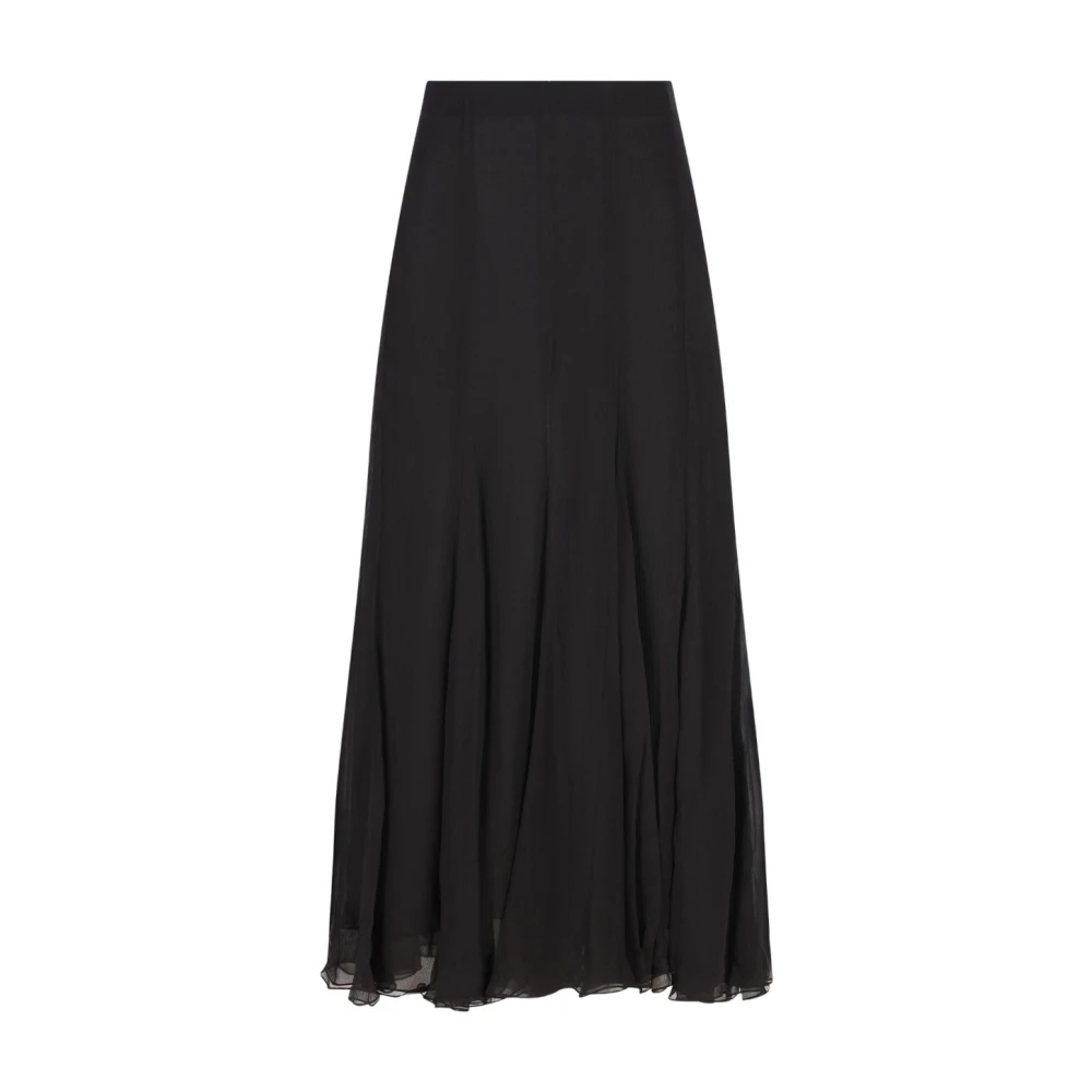 Chloé Women's Black Midi Skirts, S, Silk & Nylon Skirt