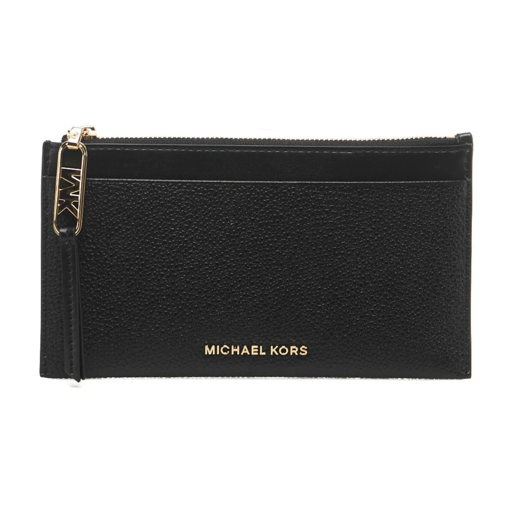 Michael Kors Zwarte Leren Damesportemonnee met Logo Black Dames