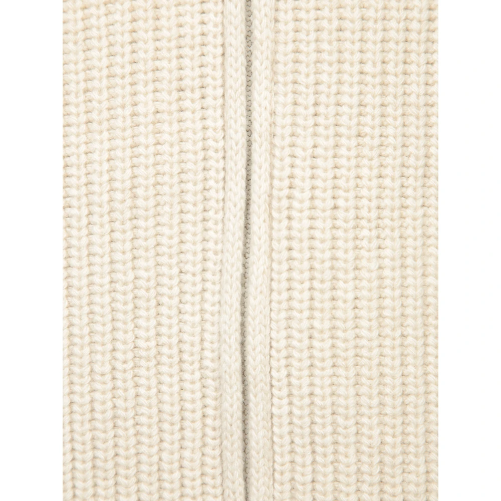 Moncler Gebreide Hoodie met Rits Beige Heren