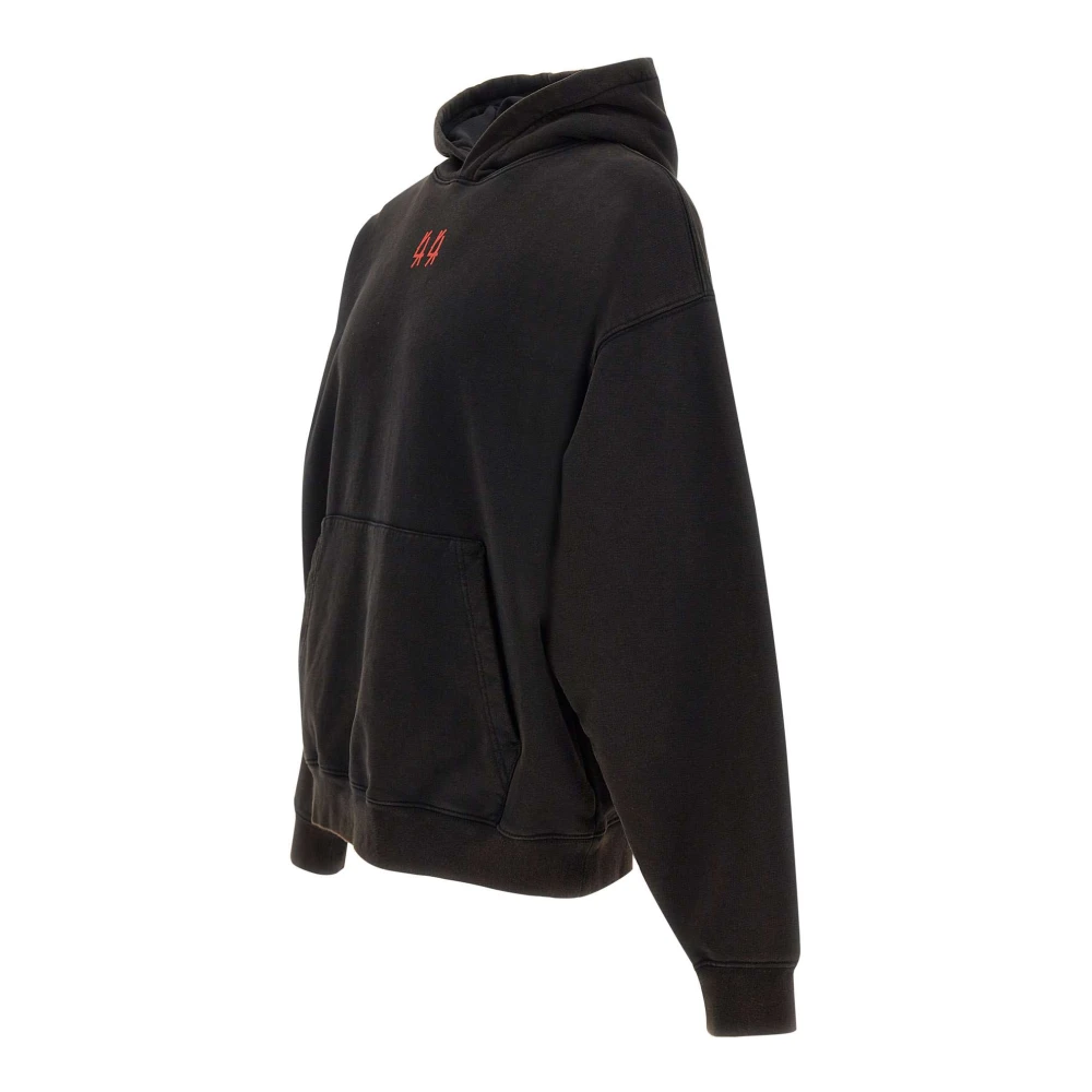 44 Label Group Hoodie met capuchon en kangoeroezak Black Heren