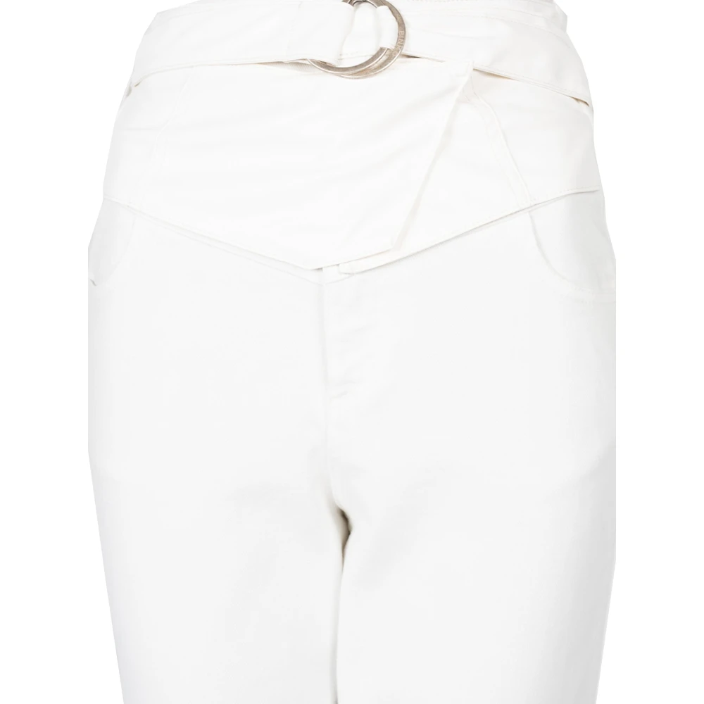 pinko Elegante veelzijdige broek met eco-leren riem White Dames