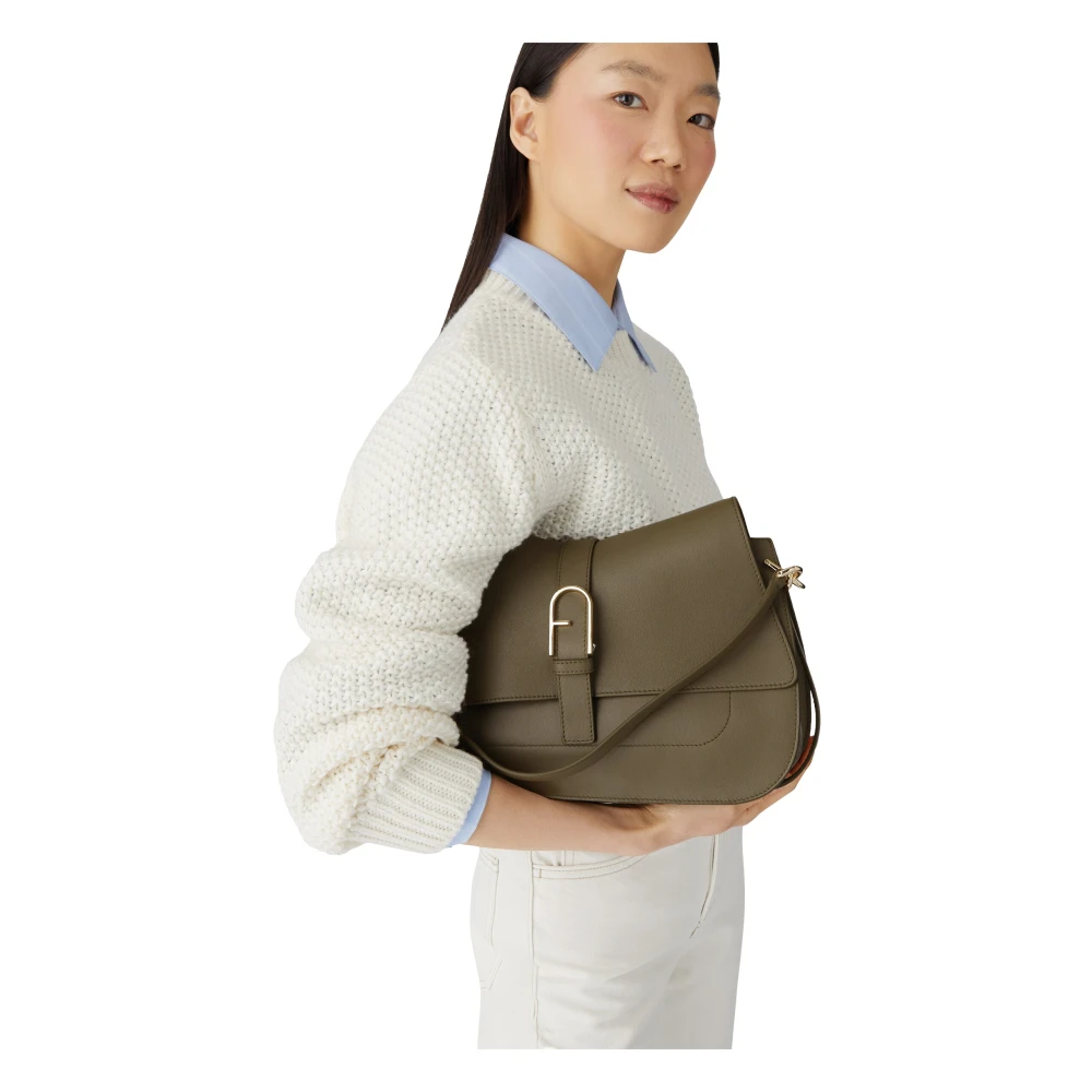 Furla Flow Top Handtas Green Dames