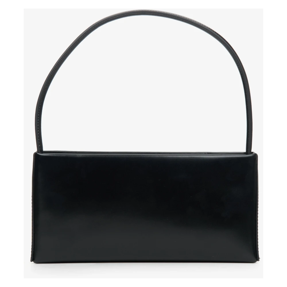 Estro Dames Zwarte Leren Schoudertas Er00114445 Black Dames