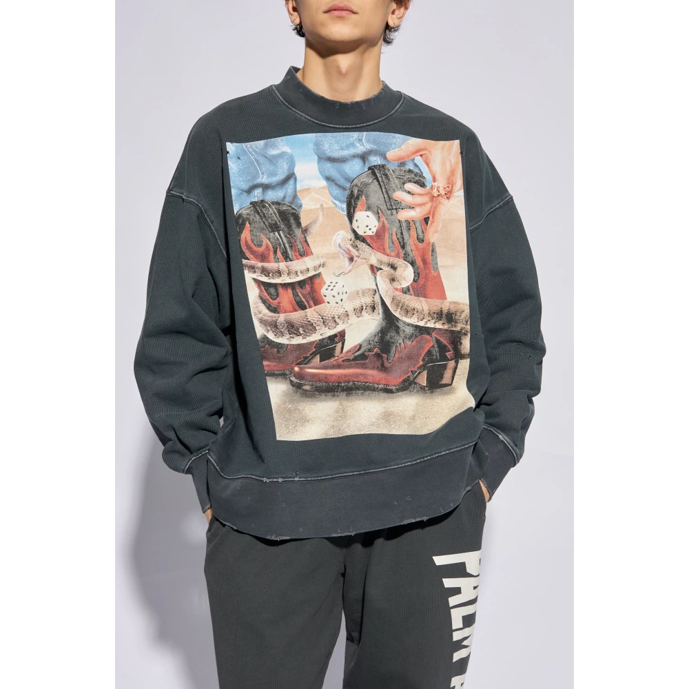 Palm Angels Bedrukte sweatshirt Gray Heren