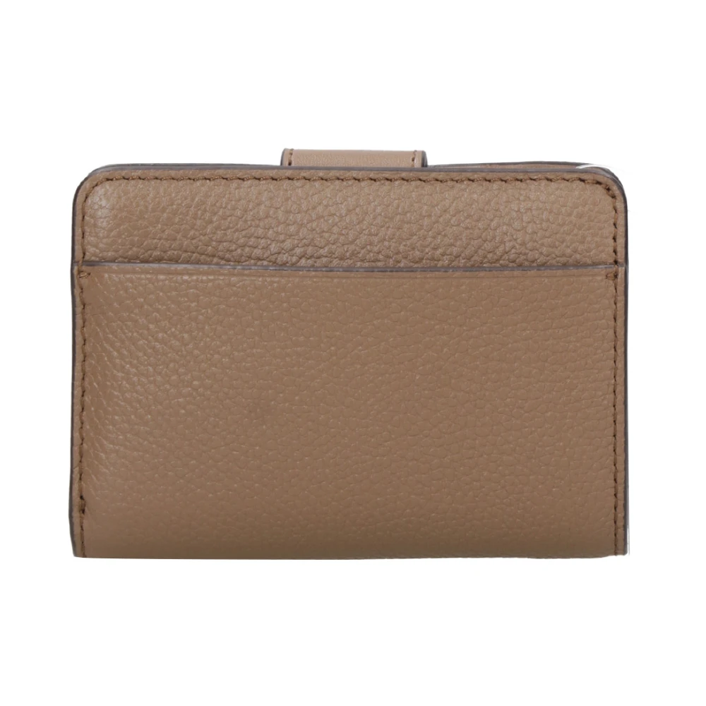 Michael Kors Leren portemonnee met metalen logo Brown Dames