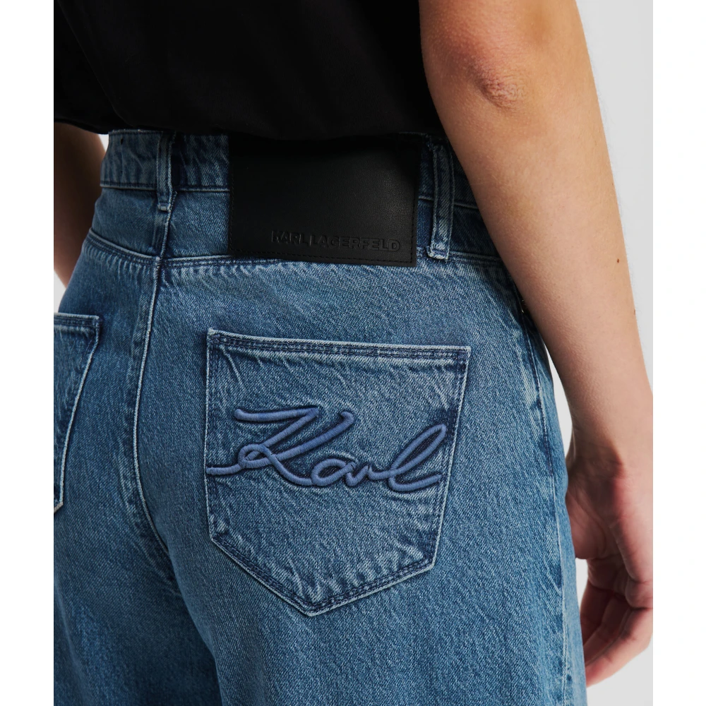 Karl Lagerfeld Jeans met geborduurd logo in verlengde snit Blue Dames