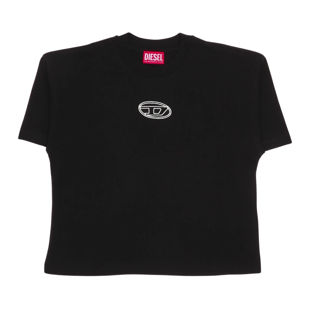 Diesel Girls Black Kids Short Sleeve T-Shirts, 10 Y, Tixan T-Shirt