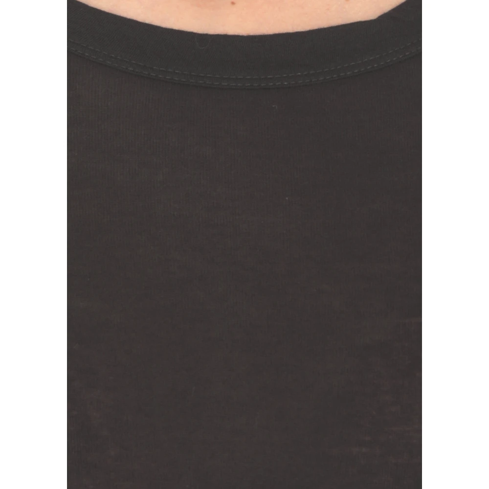 Rick Owens Zwarte katoenen T-shirt met ronde hals Black Dames