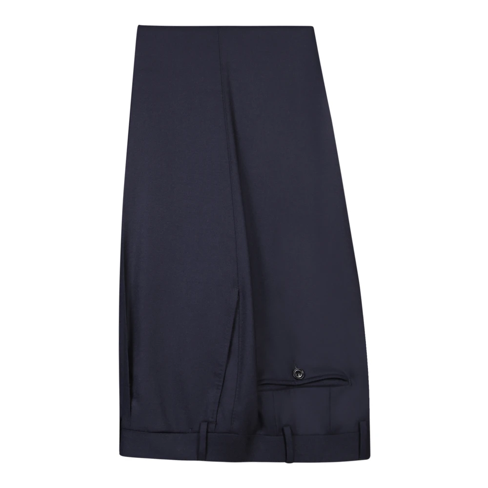 Canali Blauw Kasjmier Pak met Inkeping Revers Black Heren