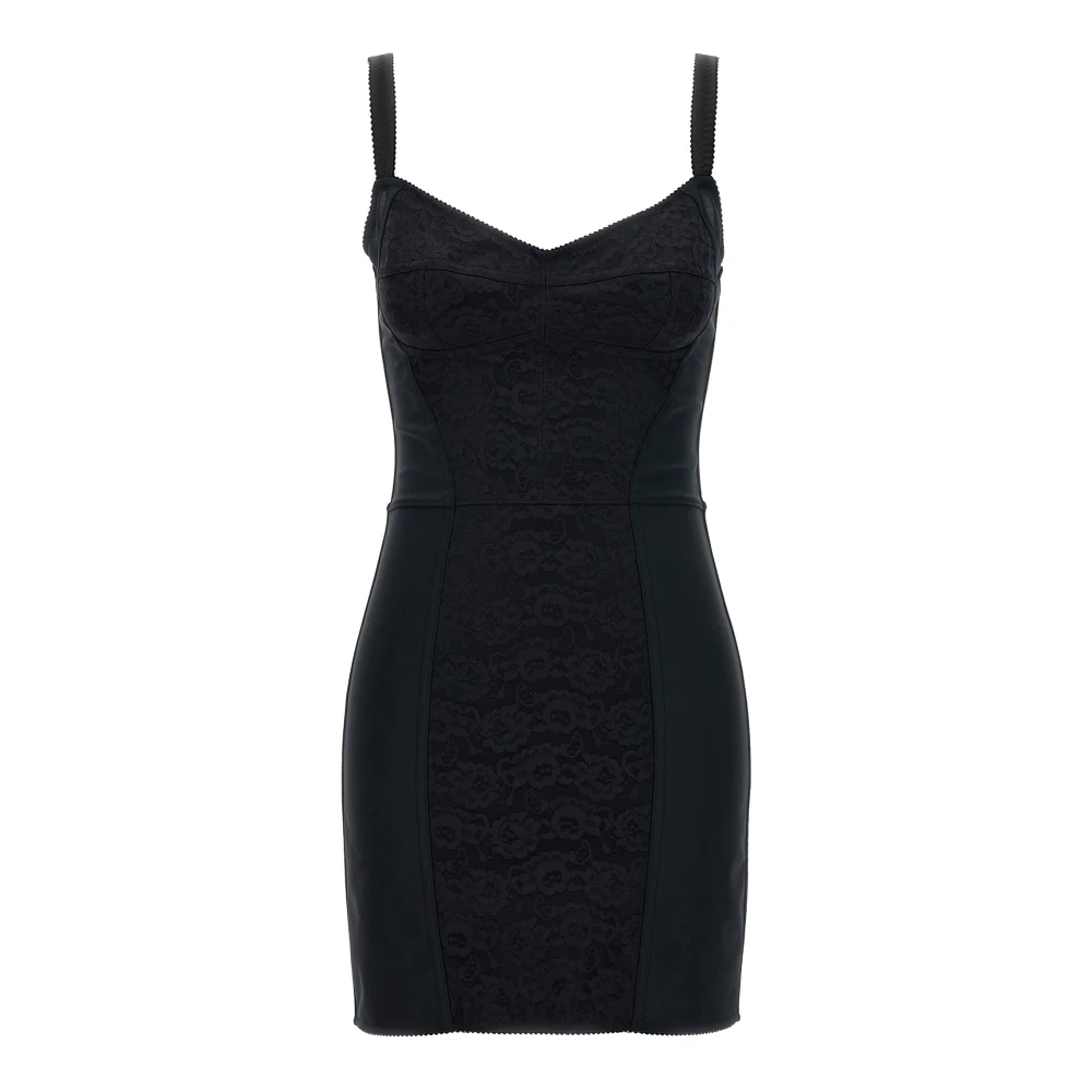 Dolce & Gabbana Women's Black Corset-Style Slip Dress
