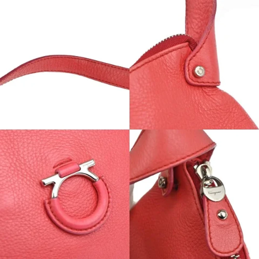 Salvatore Ferragamo Pre-owned Leather shoulder-bags Red Dames