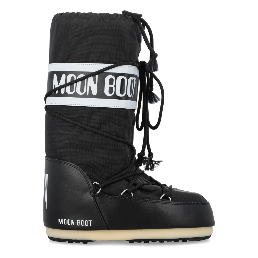 Moon Boot Women's Black Icon Nylon Boots - Winter Boots - 9 Uk- Shoes