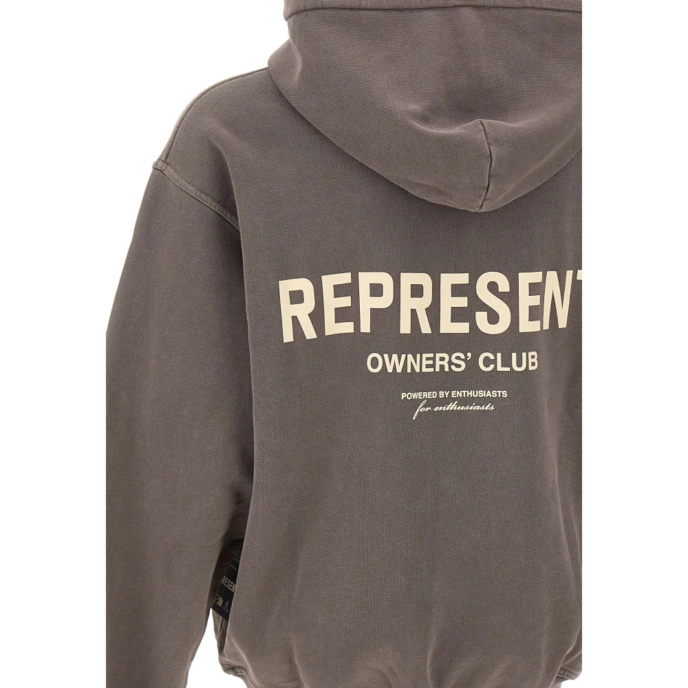 Represent Club Katoenen Sweatshirt Grijs Hoodie Rits Gray Heren